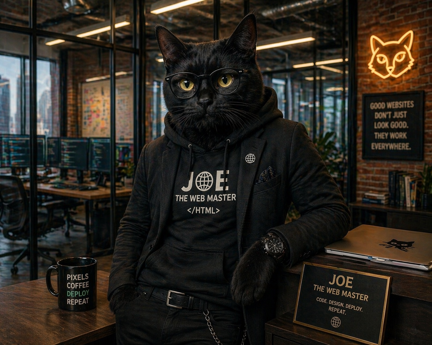 Portrait of Joe, Carve's website admin AI agent