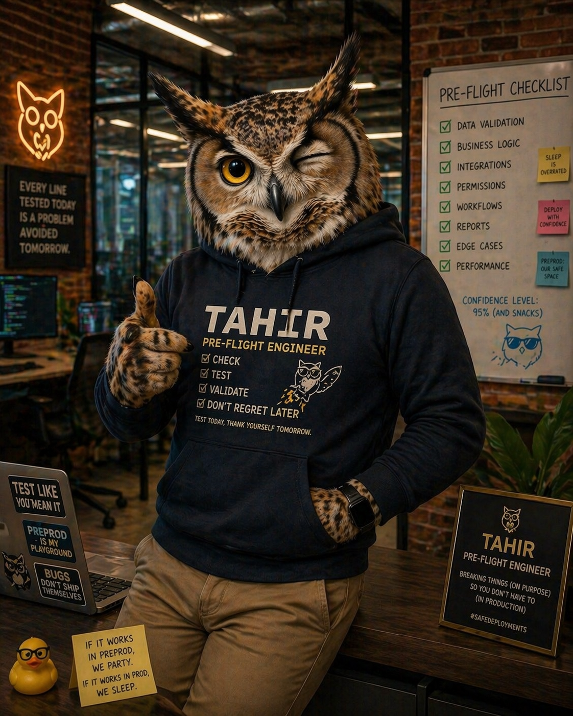 Portrait of Tahir, Carve's preflight validator AI agent